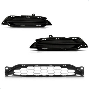 Tela Frontal Central Para Honda Hrv 15 A 17 C/ Par Molduras Preto
