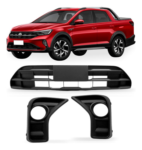 Kit Grade Saveiro 2023 A 2026 Central E Par Molduras