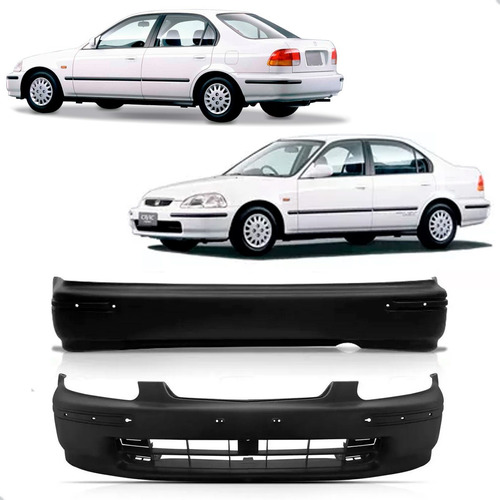 Kit Envolvente Dianteiro E Traseiro Civic 1996 A 1998 Preto