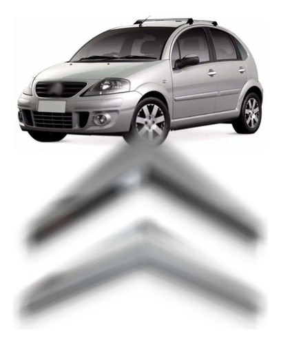 Emblema Grade Radiador Para Citroen C3 2009 A 2012 Cromado
