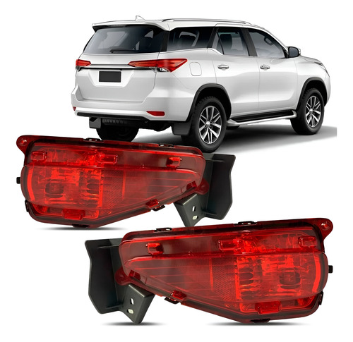 Par Refletor Parachoque Traseiro Hilux Sw4 2016 A 2020 Vermelho