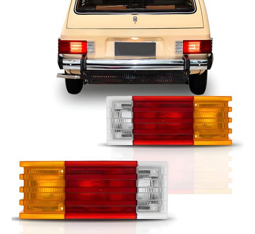 Lanterna Traseira Brasilia 1978 A 1984 Tricolor 1ª Linha Tricolor