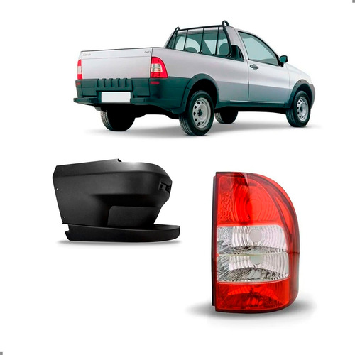 Kit Polaina Traseira Strada 2006 A 2008 C/ Sinaleira Direito