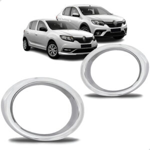 Par Aro Moldura Grade Milha Sandero E Logan 20 A 23 Cromado Cromado