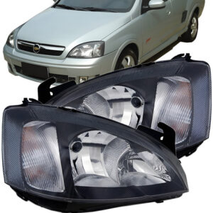 Par Farol Corsa Montana 2003 2004 2005 06 2007 Mascara Negra Direito E Esquerdo