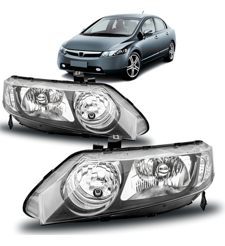 Farol Hnda New Civic 2007 2008 2009 2010 2011 Novo 1ª Linha Esquerdo/motorista