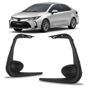 Par Moldura Lateral Parachoque Corolla 2020a 2023 Sem Furo Preto