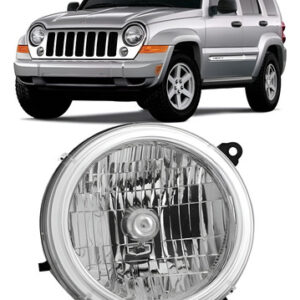 Farol Cherokee Sport 2002 2003 Cromado 1ª Linha - Direito/passageiro