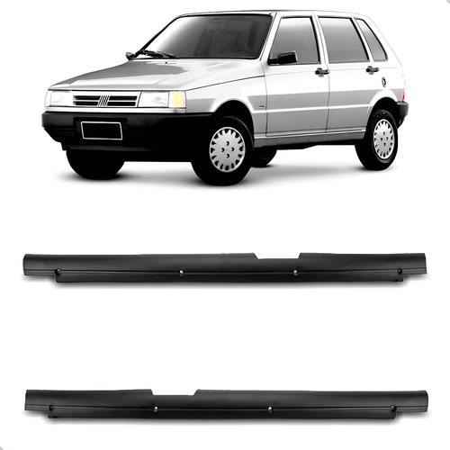 Par Soleira Para Fiat Uno 1988 A 2010 Dianteira 4 Portas - Preto