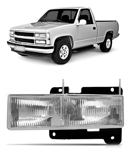 Farol Silverado 98 99 2000 01 02 03 04 2005 06 Gm 1ª Linha - Esquerdo/motorista