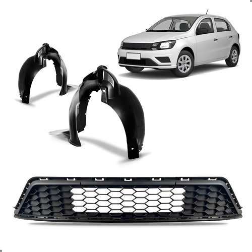 Kit Par Parabarro Para Gol 2018 A 2023 Com Grade Inferior Preto