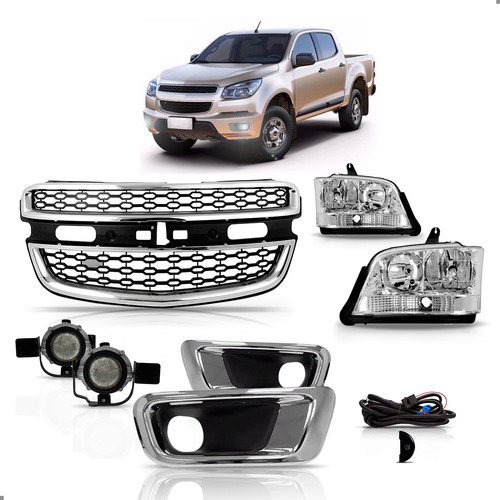 Kit Farois E Grade Para Pickup S10 2012 A 2016 Com Projetor Preto