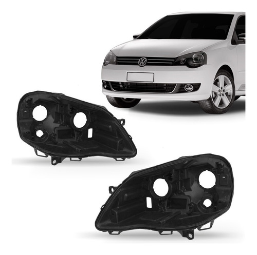 Par Carcaça De Farol Polo 2007 2008 2009 10 11 12 13 2014
