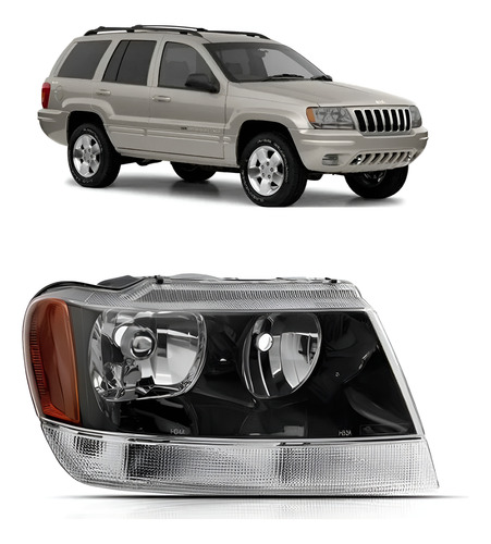 Farol Cherokee / Laredo 1999 A 2001 Fume 1ª Linha - Direito/passageiro