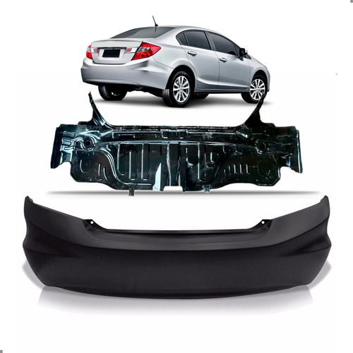 Kit Painel Traseiro Para Civic 2012 A 2016 Com Parachoque