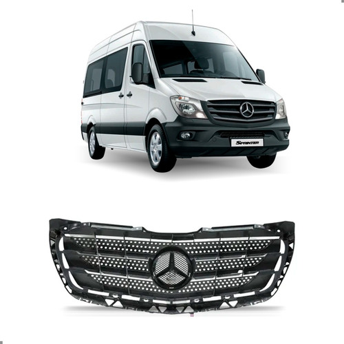 Grade Radiador Para Sprinter 2016 A 2019 Cor Preta Preto