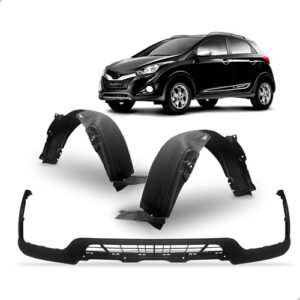Kit Spoiler Parachoque + Par Asa Urubu Hb20x 2012 A 2015 Preto
