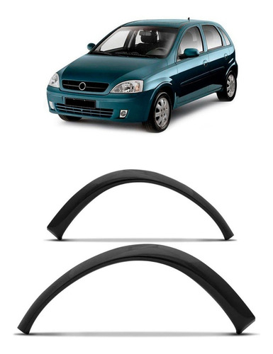 Par Moldura Paralama Dianteiro Corsa Ii 2002 03 04 05 A 2008 Preto