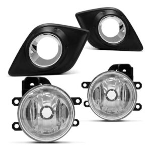 Kit Farol Milha Neblina Hilux 2016 À 2017 Com Aro Cromado Transparente