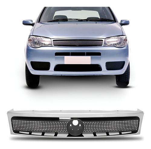 Grade Radiador Palio 04 05 06 A 10 Preta C Moldura 1a Linha