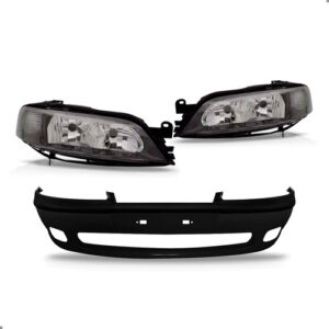 Kit Parachoque Vectra 1996 A 1999 Par Farol Mascara Negra Preto