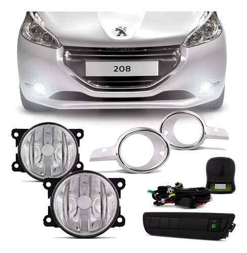 Kit Farol Milha Neblina Peugeot 208 2012 2013 2014 2015 2016 Transparente