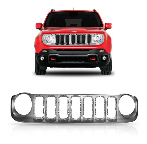 Tela Frontal Jeep Renegade Limited 2015 2016 2017 2018 Prata Prateado