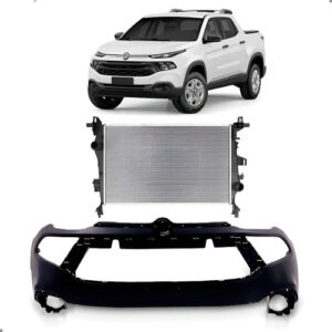 Kit Parachoque E Radiador Para Toro 2020 2021 Gasolina 1.8 Preto