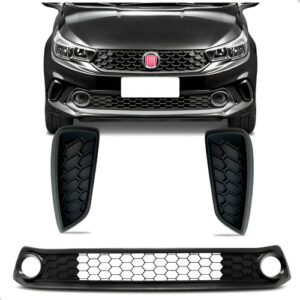 Tela Frontal Central Argo 2017 A 2022 C/ Friso E Furo Milha Preto