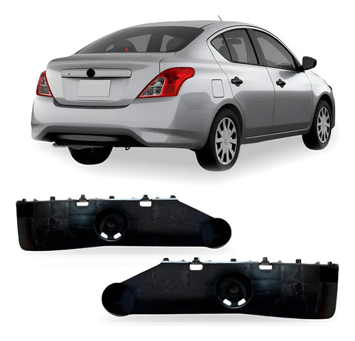 Par Suporte Guia Versa 2011 A 2014 Parachoque Traseiro Sup