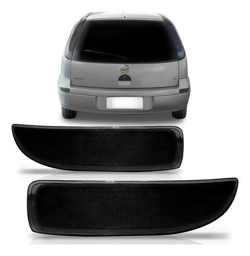 Par Refletor Parachoque Traseiro Corsa Montana 2003 A 2009 Preto Gr-mp0005