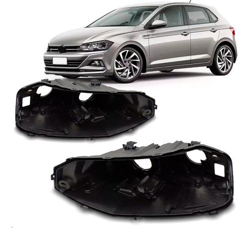 Par Carcaça Farol Vw Polo 2018 2019 2020 2021 2022