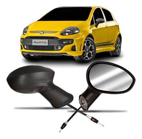 Par Retrovisor Punto Fiat Contole Manual Par