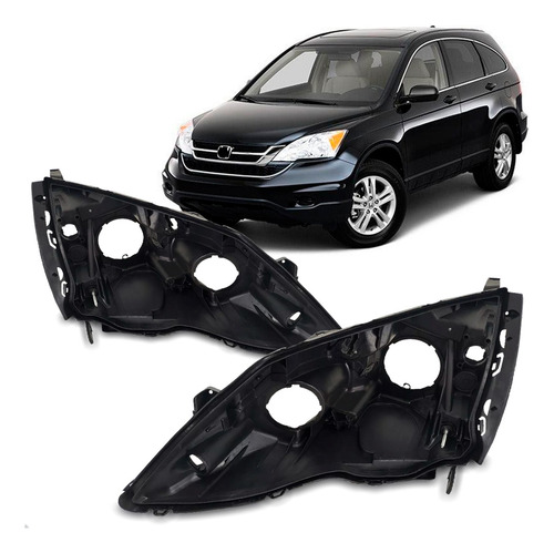 Par Carcaça Farol Dianteiro Crv 2007 A 2011 C/ Regulador