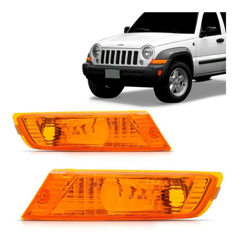 Par Lanterna Dianteira Ambar Cherokee Sport 2004 A 2007 Laranja