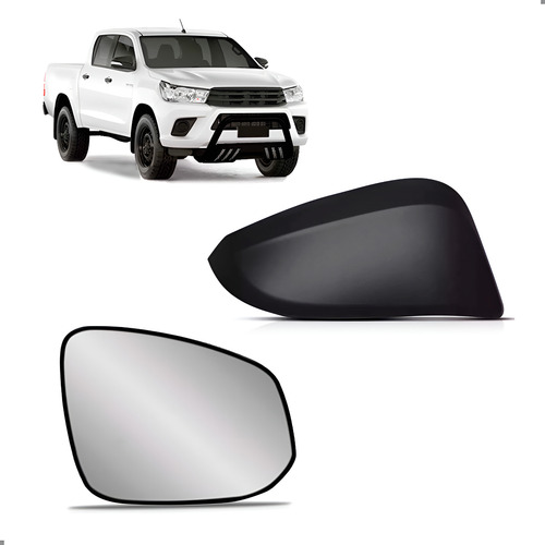 Kit Capa E Lente De Retrovisor Hilux 2016 A 2025 Direita Direito