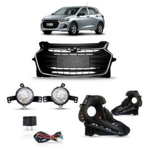 Grade Onix 2020a2025 Friso Cromado E Kit Milha Bt Universal