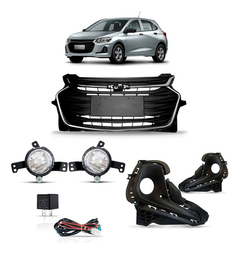 Grade Onix 2020a2025 Friso Cromado E Kit Milha Bt Universal