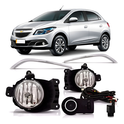 Kit Farol Neblina Milha Auxiliar Onix 2012 À 2015 Ltz Transparente