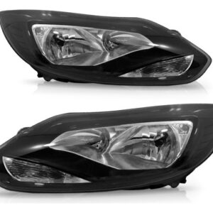 Par Farol Focus 2014 A 2016 Mascara Negra Eletrico C/ Motor