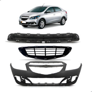 Parachoque Dianteiro + Grades Prisma Lt 2013 2014 2015 2016 Preto