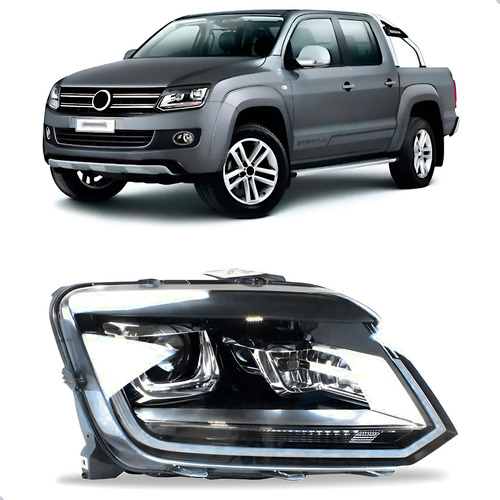 Farol Elétrico Vw Amarok 2017 A 2023 Led Com Motor 1ª Linha Direito/passageiro