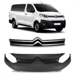 Kit Envolvente E Grade Jumpy 2018 A 2024 Friso Cromado Preto