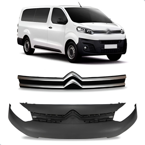 Kit Envolvente E Grade Jumpy 2018 A 2024 Friso Cromado Preto