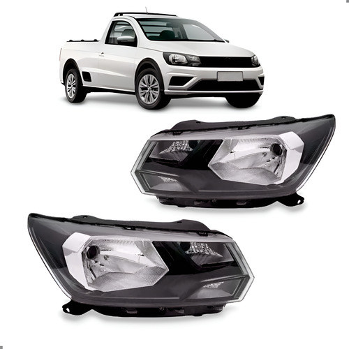 Par Farol Para Saveiro 2018 2019 2020 A 2023 Foco Simples Ambos Lados
