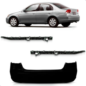 Parachoque Traseiro Civic 2001 A 2003 Com Guias 1a Linha