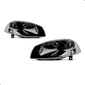 Kit Parachoque Palio 2008 A 2016 Com Par De Faróis Preto