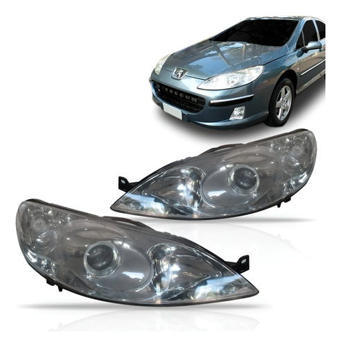 Farol Peugeot 407 Ano 06 2007 2008 2009 2010 Manual 1ª Linha Direito/passageiro