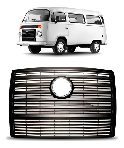Tela Frontal Radiador Kombi 2009 A 2013 Preto Texturizado - Preto