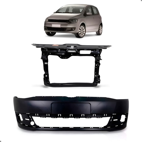 Kit Parachoque E Painel Frontal Para Fox 2010 2011 A 2014 Preto